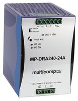 MULTICOMP PRO - MP-DRA240-24A - AC/DC DIN Rail Power Supply (PSU), ITE, 1 Output, 240 W, 24 VDC, 10 A