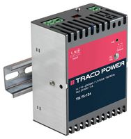 TRACO POWER - TIS 075-124 - AC/DC DIN Rail Power Supply (PSU), ITE, 1 Output, 75 W, 24 VDC, 3 A