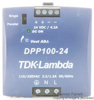 TDK-LAMBDA - DPP100-24 - AC/DC DIN Rail Power Supply (PSU), ITE, 1 Output, 100 W, 24 VDC, 4.2 A