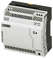 PHOENIX CONTACT - STEP-PS/1AC/24DC/4.2 - AC/DC DIN Rail Power Supply (PSU), ITE, 1 Output, 100.8 W, 24 VDC, 4.2 A