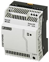 PHOENIX CONTACT - STEP-PS/1AC/5DC/6.5 - AC/DC DIN Rail Power Supply (PSU), ITE, 1 Output, 57.5 W, 5 VDC, 6.5 A