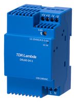 TDK-LAMBDA - DRL60-24-1 - AC/DC DIN Rail Power Supply (PSU), ITE, 1 Output, 60 W, 24 VDC, 2.5 A