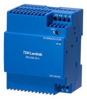 TDK-LAMBDA - DRL100-24-1 - AC/DC DIN Rail Power Supply (PSU), ITE, 1 Output, 100.8 W, 24 VDC, 4.2 A