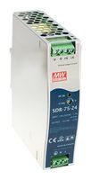 MEAN WELL - SDR-75-24 - AC/DC DIN Rail Power Supply (PSU), ITE, 1 Output, 76.8 W, 24 VDC, 3.2 A