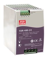 MEAN WELL - TDR-480-24 - AC/DC DIN Rail Power Supply (PSU), ITE, 1 Output, 480 W, 24 VDC, 20 A
