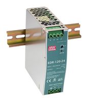 MEAN WELL - EDR-120-24 - AC/DC DIN Rail Power Supply (PSU), ITE, 1 Output, 120 W, 24 VDC, 5 A