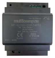 MULTICOMP PRO - MP-LI100-20B24PR2 - AC/DC DIN Rail Power Supply (PSU), 120 to 370VDC, ITE, 1 Output, 100.8 W, 24 VDC, 4.2 A