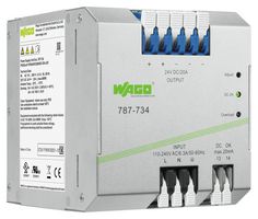 WAGO - 787-734 - AC/DC DIN Rail Power Supply (PSU), ITE, 1 Output, 480 W, 24 VDC, 20 A