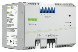 WAGO - 787-736 - AC/DC DIN Rail Power Supply (PSU), ITE, 1 Output, 960 W, 24 VDC, 40 A
