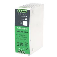 MULTICOMP PRO - MPIF240-10B24 - AC/DC DIN Rail Power Supply (PSU), ITE & Laboratory Equipment, 1 Output, 240 W, 24 VDC, 10 A
