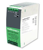 MULTICOMP PRO - MPIT240-26B24 - AC/DC DIN Rail Power Supply (PSU), 3 Phase, ITE, Industrial & Laboratory Equipment, 1 Output, 240 W