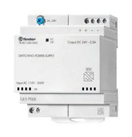 FINDER - 78.60.1.230.2402 - AC/DC DIN Rail Power Supply (PSU), ITE, 1 Output, 60 W, 24 VDC, 2.5 A