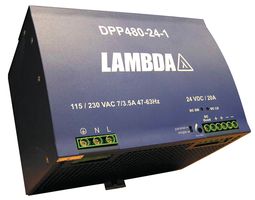 TDK-LAMBDA - DPP480-48-1 - AC-DC CONVERTER, DIN RAIL, 1 O/P, 480W, 10A, 48V