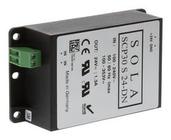 SOLAHD - SCP30S24-DN - AC-DC CONVERTER, DIN RAIL, 1 O/P, 30W, 1.3A, 24V